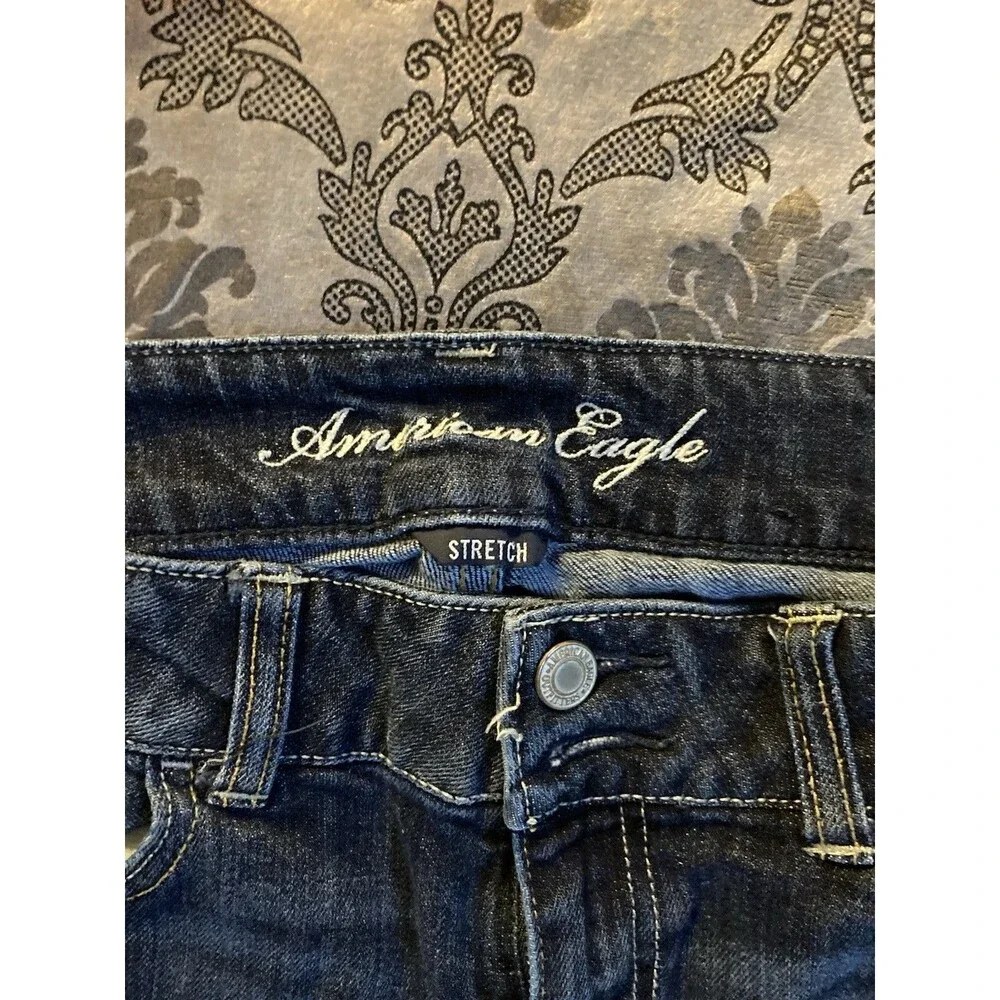 American Eagle Girls Blue Stretch Bootcut Denim Jeans Size 8 Regular